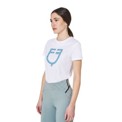 T-shirt feminina com logótipo monograma efeito veludo Equestro mulher