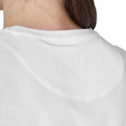 T-shirt feminina com logótipo monograma efeito veludo Equestro mulher Branco / castanho tabaco T-shirt feminina com logótipo monograma efeito veludo Equestro mulher Branco / castanho tabaco