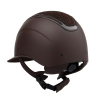 Capacete Apocalypse feminino com casco fosco e brilhos homologação Astm F1163-23 Equestro mulher Castanho café / castanho café