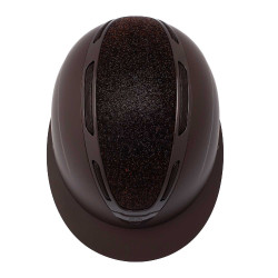 Capacete Apocalypse feminino com casco fosco e brilhos homologação Astm F1163-23 Equestro mulher Castanho café / castanho café