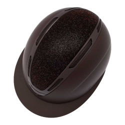 Capacete Apocalypse feminino com casco fosco e brilhos homologação Astm F1163-23 Equestro mulher Castanho café / castanho café