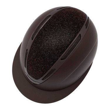 Capacete Apocalypse feminino com casco fosco e brilhos homologação Astm F1163-23 Equestro mulher Castanho café / castanho café