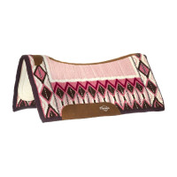 Manta de sela contornada com cobertor de lã 34x36 Platinum Pro Rosa / branco / preto