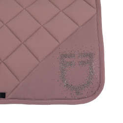 Almofada de sela de dressage Equestro com logótipo em strass Galhada Bege Almofada de sela de dressage Equestro com logótipo em strass Galhada Bege