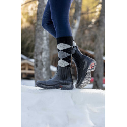 Botas de equitação inverno couro com lã