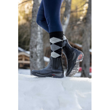 Botas de equitação inverno couro com lã