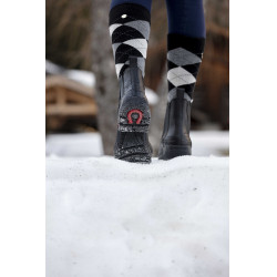 Botas de equitação inverno couro com lã
