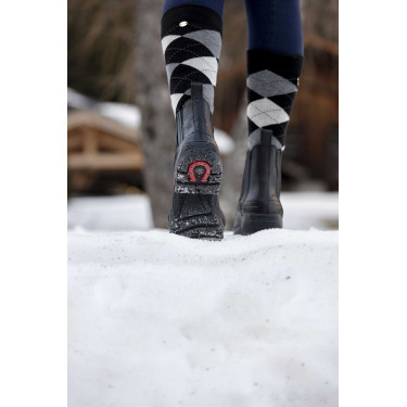 Botas de equitação inverno couro com lã