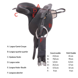 Sela bardette de couro equipada T de T Sela bardette de couro equipada T de T