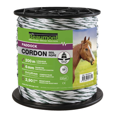 Corda elétrica equina 6mm Beaumont resistente Corda elétrica equina 6mm Beaumont resistente