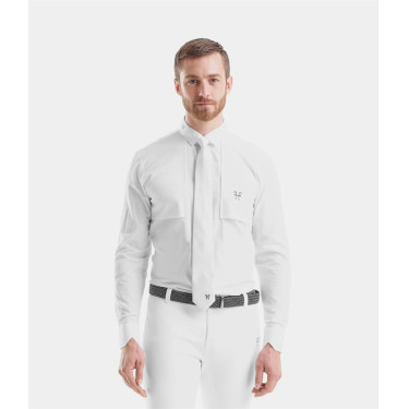 Design Camisa de concurso de equitação masculina de manga comprida Horse Pilot homem