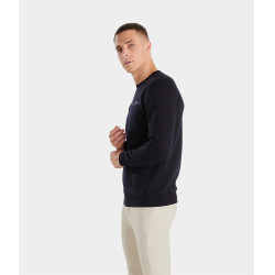 Sweatshirt de equitação Horse Pilot em lã merino masculino Noite escura Preto