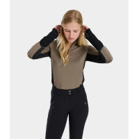 Sweatshirt com fecho Quest de equitação feminino Horse Pilot mulher Castanho morel