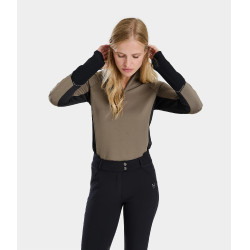 Sweatshirt com fecho Quest de equitação feminino Horse Pilot mulher Castanho morel