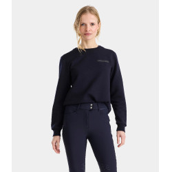 Sweatshirt de equitação Horse Pilot em lã merino feminino Noite escura Preto