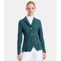 Casaco de competição Aeromade Horse Pilot feminino Logotipo verde bálsamo prateado