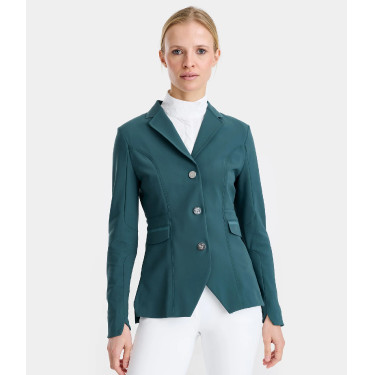 Casaco de competição Aeromade Horse Pilot feminino Logotipo verde bálsamo prateado