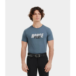 Camiseta Horse Pilot Team homem Índigo vintage Azul