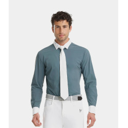 Camisa de competição Aerolight de mangas compridas para homem Horse Pilot Azul nublado Camisa de competição Aerolight de mangas compridas para homem Horse Pilot Azul nublado
