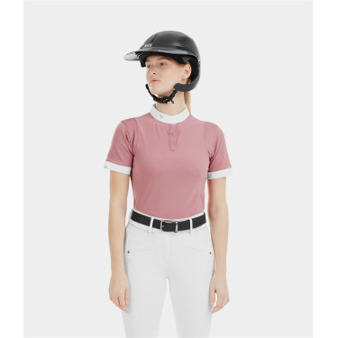 Camisa de competição Aerolight de manga curta Horse Pilot feminina Rosa mesa Camisa de competição Aerolight de manga curta Horse Pilot feminina Rosa mesa