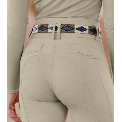 Calças de equitação ELT Comfort Ride Glam mulher Cinzento-bege