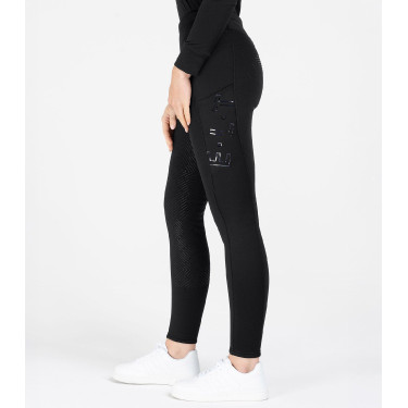 Legging de equitação térmico ELT Rica em fleece bouclé feminino Preto