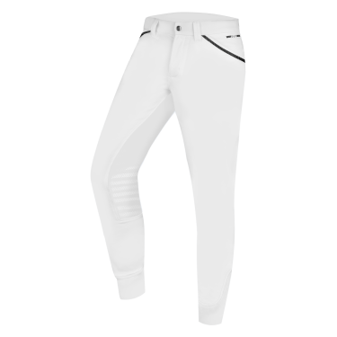 Calça de equitação ELT Mailo com grip nos joelhos masculino Branco