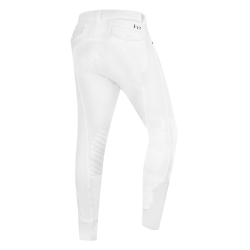 Calça de equitação ELT Mailo com grip nos joelhos masculino Branco