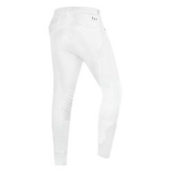 Calça de equitação ELT Mailo com grip nos joelhos masculino Branco