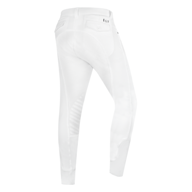 Calça de equitação ELT Mailo com grip nos joelhos masculino Branco