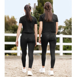 Calça de equitação ELT Essential silicone feminina Preto