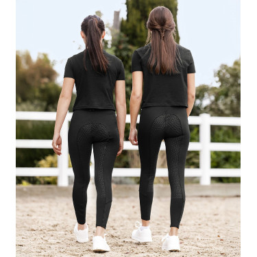Calça de equitação ELT Essential silicone feminina Preto