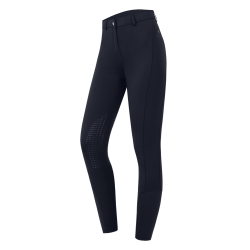 Calça de equitação infantil ELT Essential com grip nos joelhos Azul profundo
