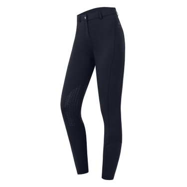 Calça de equitação infantil ELT Essential com grip nos joelhos Azul profundo