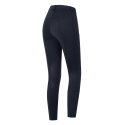 Calça de equitação infantil ELT Essential com grip nos joelhos Azul profundo