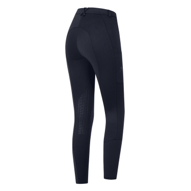 Calça de equitação infantil ELT Essential com grip nos joelhos Azul profundo