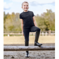 Calça de equitação infantil ELT Essential com grip nos joelhos Azul profundo