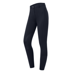 Calça de equitação infantil ELT Essential com grip nos joelhos Azul profundo