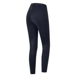 Calça de equitação infantil ELT Essential com grip nos joelhos Azul profundo