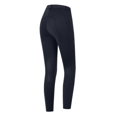 Calça de equitação infantil ELT Essential com grip nos joelhos Azul profundo