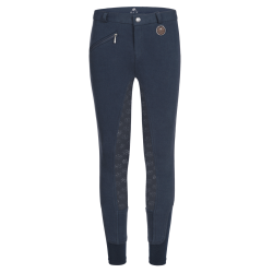 Calça de equitação térmica ELT Fun Sport com silicone infantil Azul noturno