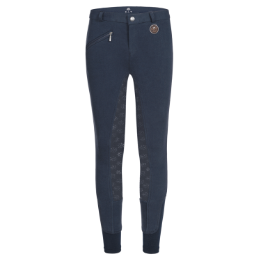 Calça de equitação térmica ELT Fun Sport com silicone infantil Azul noturno