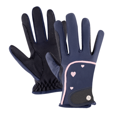 Luvas de equitação ELT Metropolitan Heart infantil Azul noturno / lucky