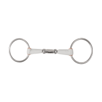 Mors de filet Beris dupla rutura anel 7,5 cm Médio Branco