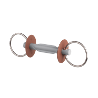 Mors de filet Beris bocal borboleta anel 7,5 cm Suave Castanho