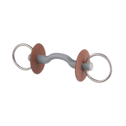 Mors de filete Beris cano passagem de língua anel 6 cm Suave Castanho