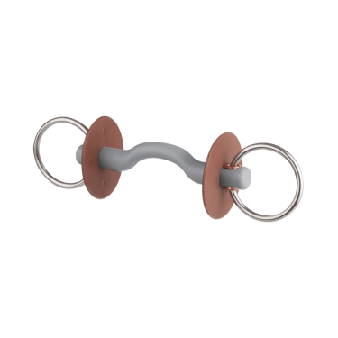 Mors de filete Beris cano passagem de língua anel 6 cm Suave Castanho