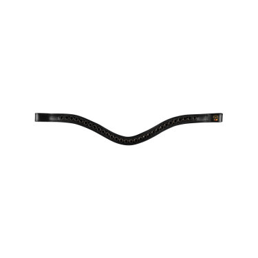 Bridão envernizado Waldhausen S-Line Blackshine narigueira combinada pull back Preto