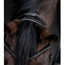 Bridão envernizado Waldhausen S-Line Blackshine narigueira combinada pull back Preto