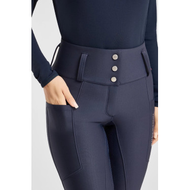 Calça de equitação todas as estações feminina full grip B Vertigo Kiandra mulher Saudação Marinha Azul-marinho